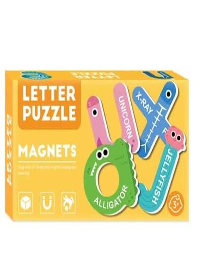 Guellix Educational Magnetic Puzzle, Alphabet and Numbers Learning Toy, Fridge Magnets for Children 3-6 Years (Capital Character) - Image 1